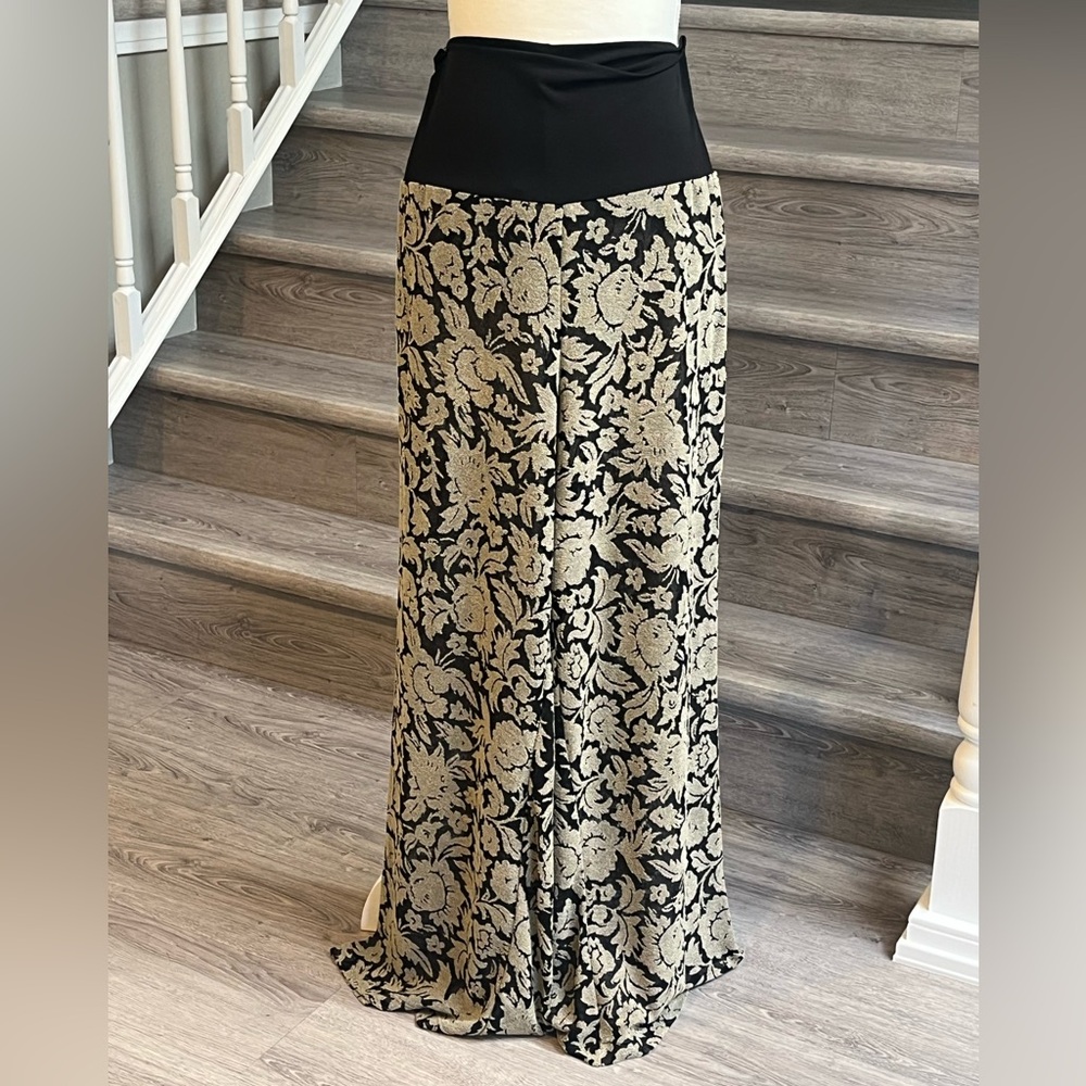 Black & Taupe Wide Leg Pants